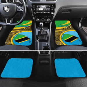 Tanzania Independence Day Car Mats with Tanzanian Coat of Arms and African Pattern