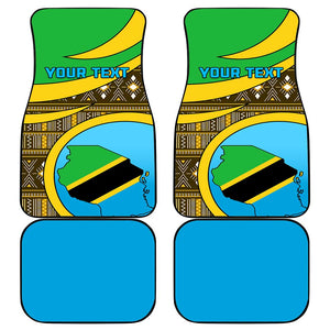 Tanzania Independence Day Car Mats with Tanzanian Coat of Arms and African Pattern