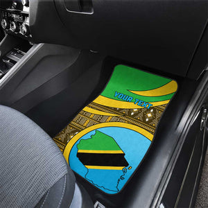 Tanzania Independence Day Car Mats with Tanzanian Coat of Arms and African Pattern