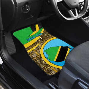 Tanzania Independence Day Car Mats with Tanzanian Coat of Arms and African Pattern