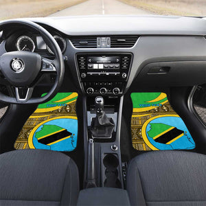 Tanzania Independence Day Car Mats with Tanzanian Coat of Arms and African Pattern