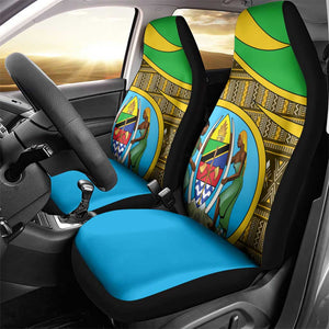 Tanzania Independence Day Car Seat Cover with Tanzanian Coat of Arms and African Pattern