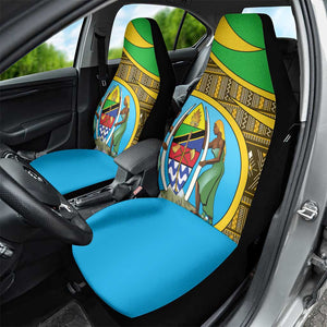 Tanzania Independence Day Car Seat Cover with Tanzanian Coat of Arms and African Pattern