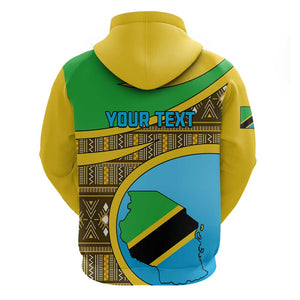 Personalized Tanzania Independence Day Hoodie with Tanzanian Coat of Arms and African Pattern