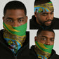 Tanzania Independence Day Neck Gaiter Tanzanian Coat of Arms and African Pattern LT01