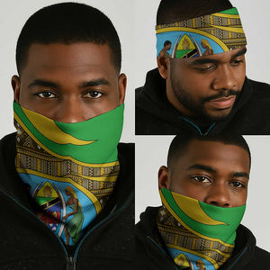 Tanzania Independence Day Neck Gaiter Tanzanian Coat of Arms and African Pattern LT01