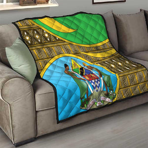 Tanzania Independence Day Quilt with Tanzanian Coat of Arms and African Pattern