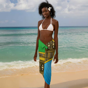 Tanzania Independence Day Sarong with Tanzanian Coat of Arms and African Pattern