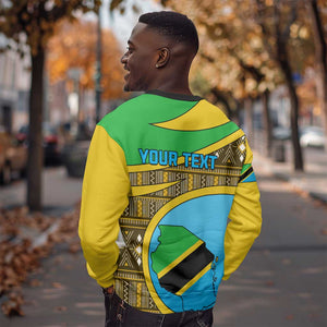 Personalized Tanzania Independence Day Sweatshirt with Tanzanian Coat of Arms and African Pattern