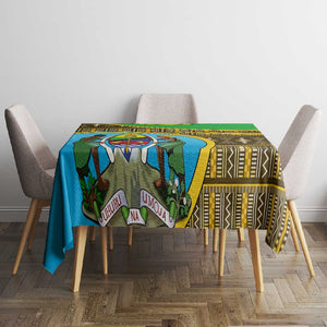 Tanzania Independence Day Tablecloth with Tanzanian Coat of Arms and African Pattern