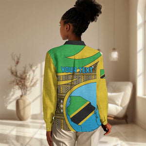 Personalized Tanzania Independence Day Women Casual Shirt with Tanzanian Coat of Arms and African Pattern LT01