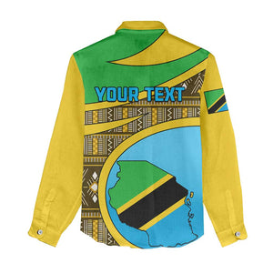 Personalized Tanzania Independence Day Women Casual Shirt with Tanzanian Coat of Arms and African Pattern