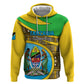 Personalized Tanzania Independence Day Zip Hoodie with Tanzanian Coat of Arms and African Pattern
