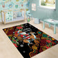 South Africa Gelukkige Kersfees Area Rug Black Santa Claus Riding Springbok