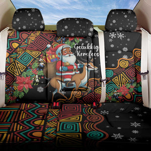 South Africa Gelukkige Kersfees Back Car Seat Cover Black Santa Claus Riding Springbok