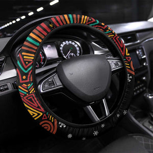 South Africa Gelukkige Kersfees Steering Wheel Cover Black Santa Claus Riding Springbok