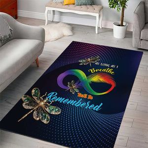 As Long As I Breathe You'll Be Remembered Area Rug Luxury Dragonfly - Feather Infinity