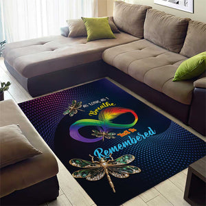 As Long As I Breathe You'll Be Remembered Area Rug Luxury Dragonfly - Feather Infinity