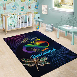 As Long As I Breathe You'll Be Remembered Area Rug Luxury Dragonfly - Feather Infinity