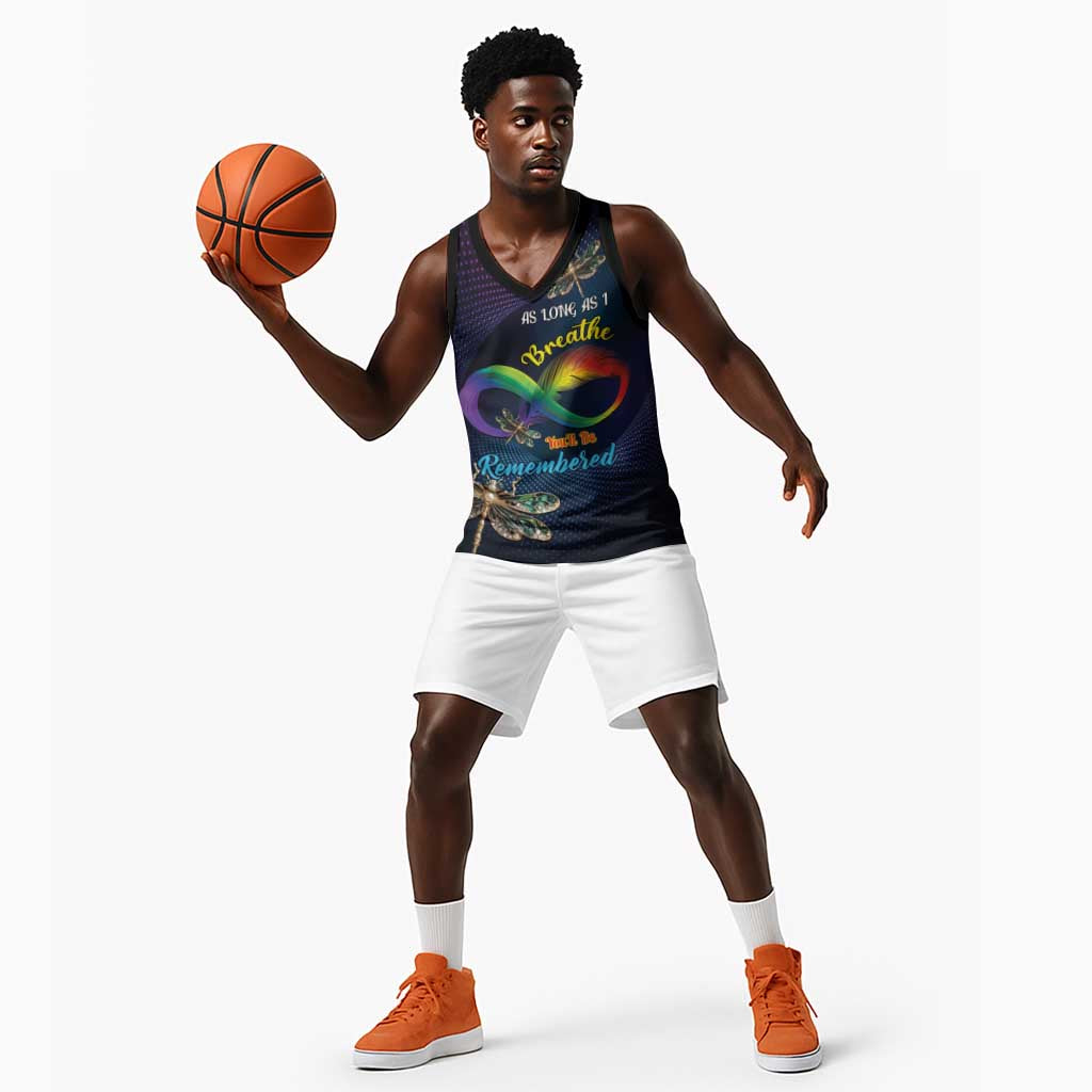 Personalized As Long As I Breathe You'll Be Remembered Basketball Jersey Luxury Dragonfly - Feather Infinity LT01