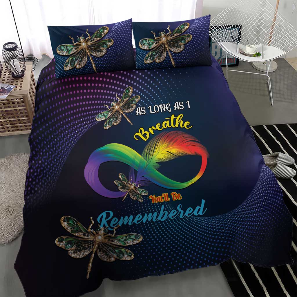 As Long As I Breathe You'll Be Remembered Bedding Set Luxury Dragonfly - Feather Infinity