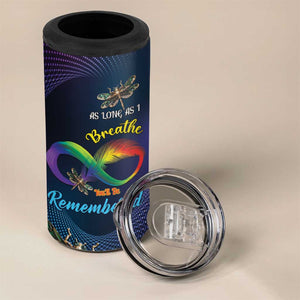 As Long As I Breathe You'll Be Remembered 4 in 1 Can Cooler Tumbler Luxury Dragonfly - Feather Infinity