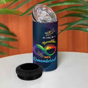 As Long As I Breathe You'll Be Remembered 4 in 1 Can Cooler Tumbler Luxury Dragonfly - Feather Infinity