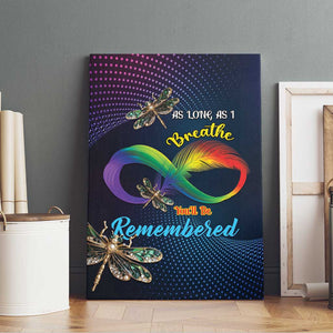 As Long As I Breathe You'll Be Remembered Canvas Wall Art Luxury Dragonfly - Feather Infinity