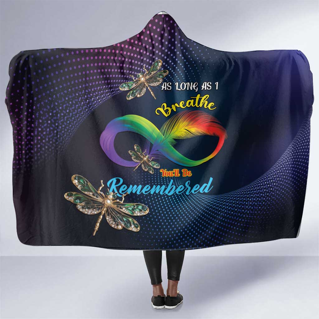 As Long As I Breathe You'll Be Remembered Hooded Blanket Luxury Dragonfly - Feather Infinity