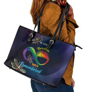 As Long As I Breathe You'll Be Remembered Leather Tote Bag Luxury Dragonfly - Feather Infinity