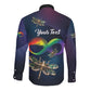 Personalized As Long As I Breathe You'll Be Remembered Long Sleeve Button Shirt Luxury Dragonfly - Feather Infinity