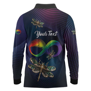 Personalized As Long As I Breathe You'll Be Remembered Long Sleeve Polo Shirt Luxury Dragonfly - Feather Infinity