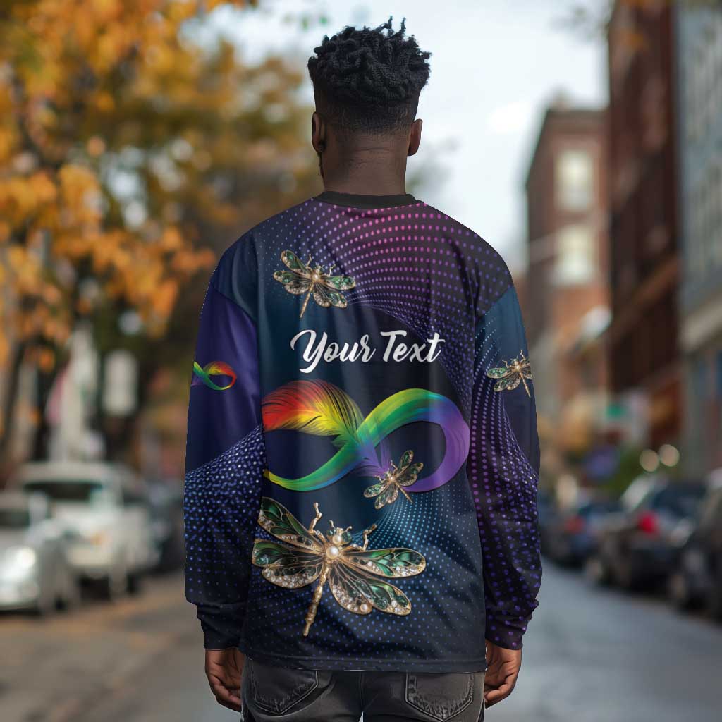 Personalized As Long As I Breathe You'll Be Remembered Long Sleeve Shirt Luxury Dragonfly - Feather Infinity LT01