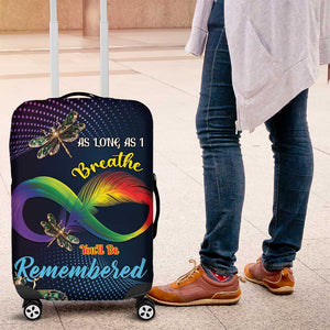 As Long As I Breathe You'll Be Remembered Luggage Cover Luxury Dragonfly - Feather Infinity