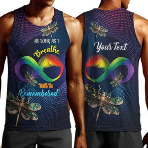 Personalized As Long As I Breathe You'll Be Remembered Men Tank Top Luxury Dragonfly - Feather Infinity