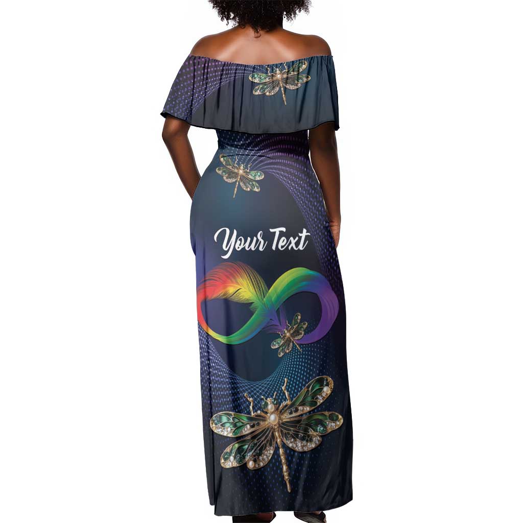 Personalized As Long As I Breathe You'll Be Remembered Off Shoulder Maxi Dress Luxury Dragonfly - Feather Infinity
