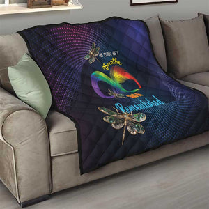 As Long As I Breathe You'll Be Remembered Quilt Luxury Dragonfly - Feather Infinity