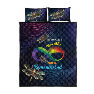 As Long As I Breathe You'll Be Remembered Quilt Bed Set Luxury Dragonfly - Feather Infinity