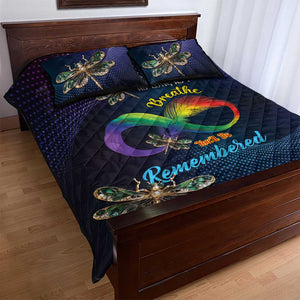 As Long As I Breathe You'll Be Remembered Quilt Bed Set Luxury Dragonfly - Feather Infinity