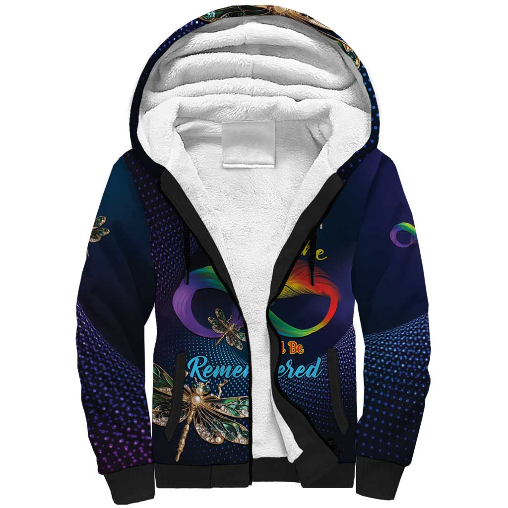 Personalized As Long As I Breathe You'll Be Remembered Sherpa Hoodie Luxury Dragonfly - Feather Infinity