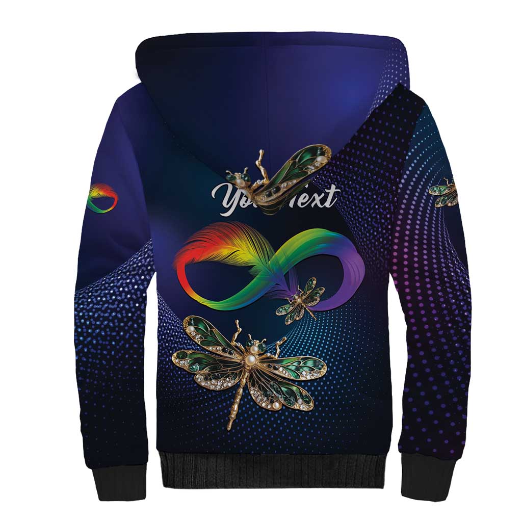 Personalized As Long As I Breathe You'll Be Remembered Sherpa Hoodie Luxury Dragonfly - Feather Infinity