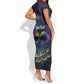 Personalized As Long As I Breathe You'll Be Remembered Short Sleeve Bodycon Dress Luxury Dragonfly - Feather Infinity LT01
