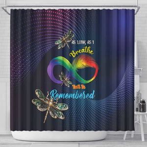 As Long As I Breathe You'll Be Remembered Shower Curtain Luxury Dragonfly - Feather Infinity