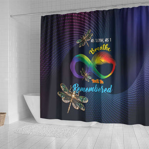 As Long As I Breathe You'll Be Remembered Shower Curtain Luxury Dragonfly - Feather Infinity