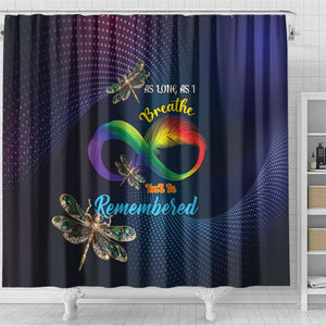 As Long As I Breathe You'll Be Remembered Shower Curtain Luxury Dragonfly - Feather Infinity