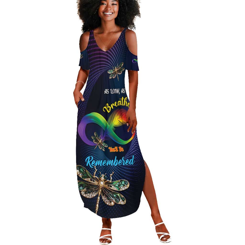 Personalized As Long As I Breathe You'll Be Remembered Summer Maxi Dress Luxury Dragonfly - Feather Infinity