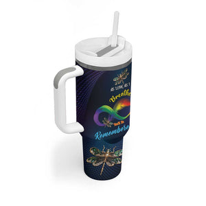 As Long As I Breathe You'll Be Remembered Tumbler With Handle Luxury Dragonfly - Feather Infinity