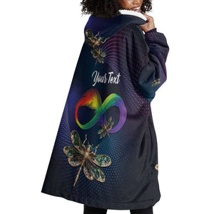 Personalized As Long As I Breathe You'll Be Remembered Wearable Blanket Hoodie Luxury Dragonfly - Feather Infinity