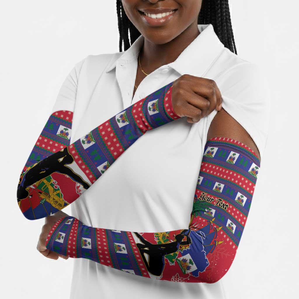 Personalized Ayiti Jwaye Nwel Arm Sleeves Haiti Merry Christmas