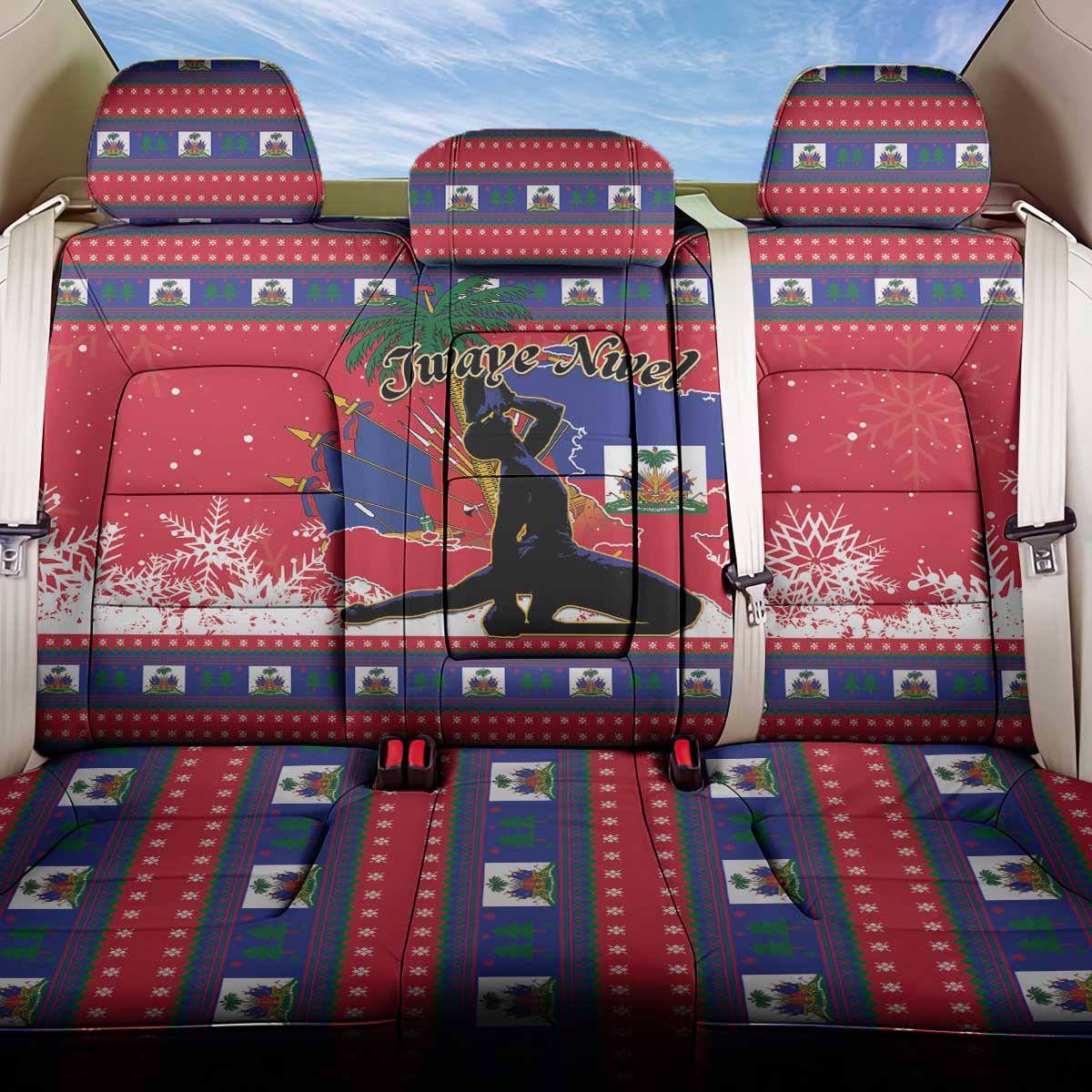 Ayiti Jwaye Nwel Back Car Seat Cover Haiti Merry Christmas - African Pride
